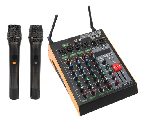 Mixer De Som De 4 Canais Sm4 Mixing Console Dual Wireless