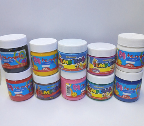 Tempera En Pote 250 Ml Ideal Escuela / Jardin 