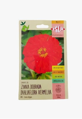 Semente De Zinnia Dobrada Dahliaflora Vermelha | Parcelamento sem juros