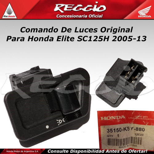 Comando De Luces Original Para Honda Elite 125 - Reggio