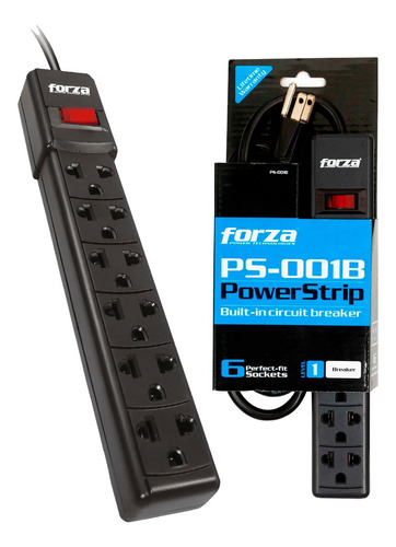 Estabilizador Forza Ps-001b 6 Puertos Con Interruptor