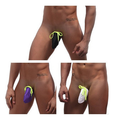 Kit 3 Tanga Sexy Erótica Lencería Mini Calzoncillo Hombre