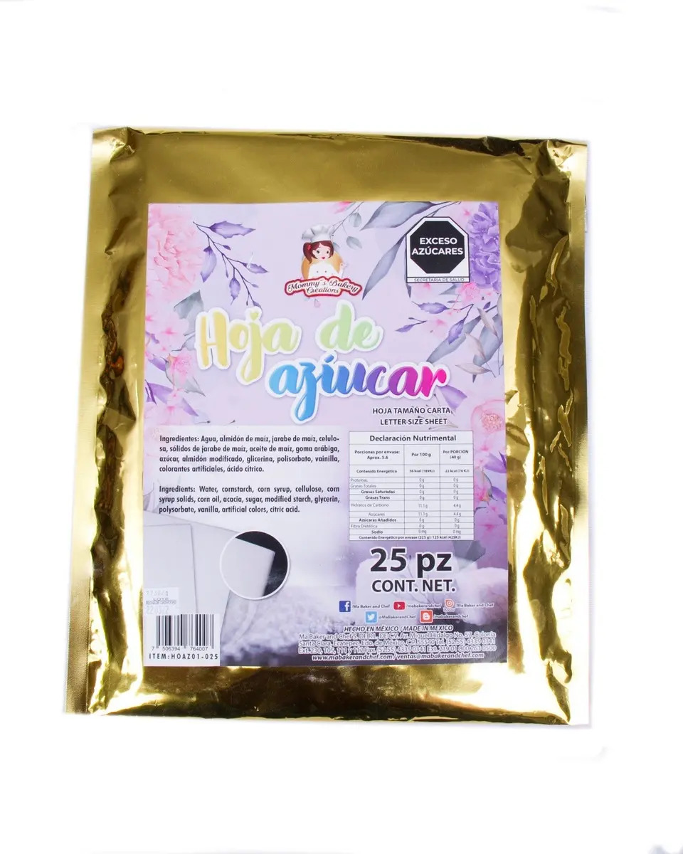 25 Hojas De Azucar Comestible Para Pastel Oblea