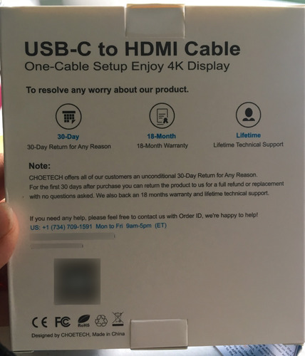 Cable Usb-c A Hdmi 1.8m 6ft