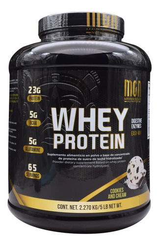 Whey Protein Cookies And Cream 5 Lb Mgn 23g Proteína 2.27Kg