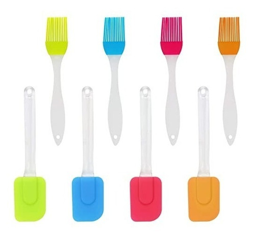 Imagen 5 de 5 de Set Pincel Y Espátula Silicona Repostería Cocina