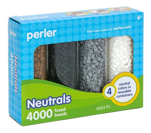 Perler Beads 4000 Cuentas 5mm Neutros Con Envases Reusables