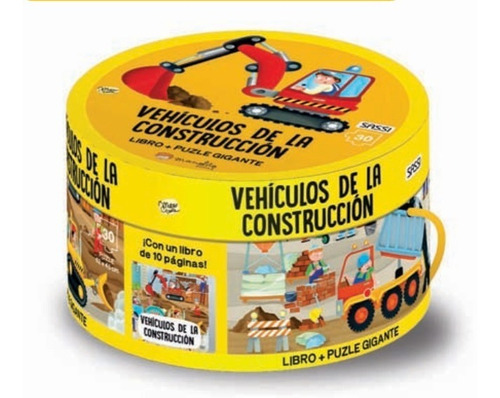 Vehículos De Construcción Puzzle 30 Piezas + Estuche + Libro