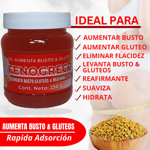 Gel Fenogreco Aumenta Busto & Glúteos Premium 250g Relingo Fenogreco