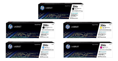 Kit Cartuchos Toner Hp 206x Amarillo Cian Magenta +2 Negro