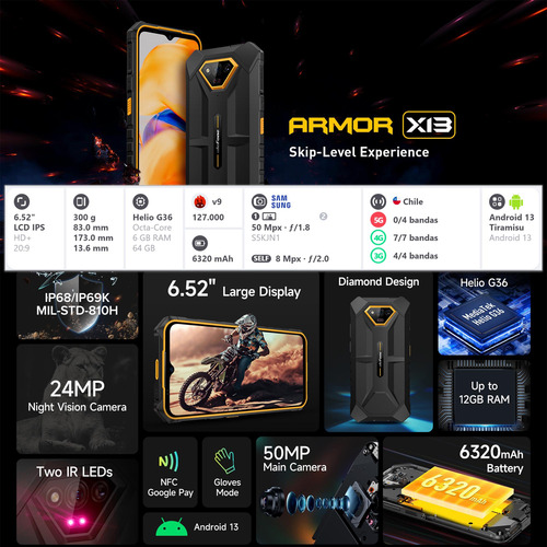 Ulefone Armor X13 - Resistente Para: Autistas Autismo Tea