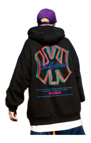 Sudadera Con Capucha Hip Hop Tallas Grandes Polar Oversize