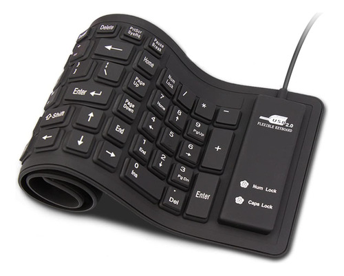 Sungwoo Teclado Enrollable Plegable De Silicona, Con Cable U