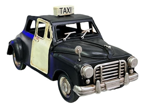 Figura Decorativa Auto Taxi Metálico Vintage Adm-3792