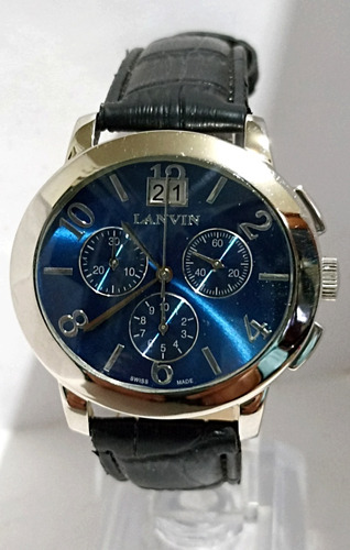 Auténtico Reloj Suizo Lanvin Chronograph De Acero 