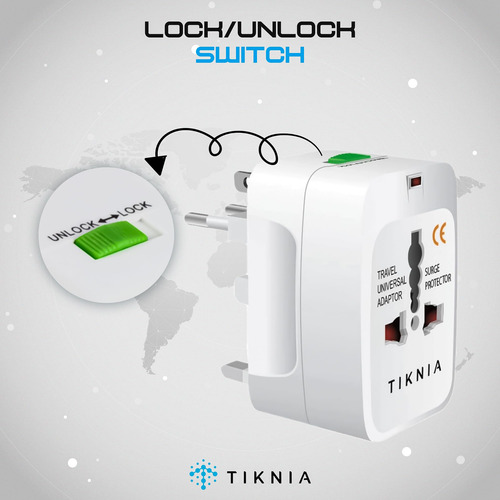 Adaptador De Viaje Tiknia Worldwide Todo En Uno Universal