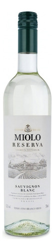 Vinho Sauvignon blanc Miolo Reserva 750 ml em um estojo de vidro