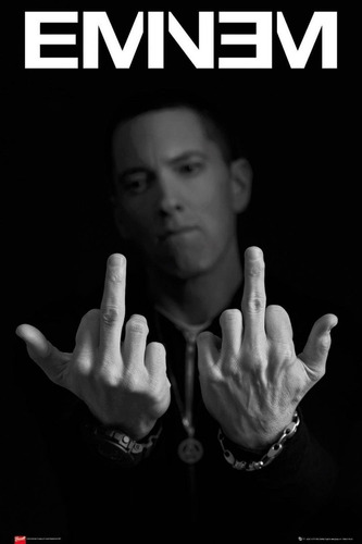 Eminem Poster Quadro Em Mdf Decoração Moderna Preto E Branco