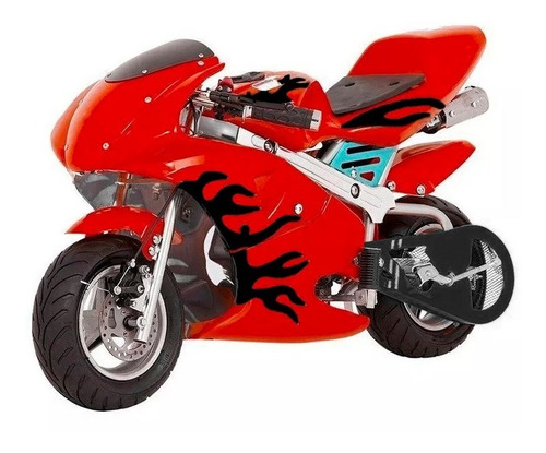Mini Moto Infantil Gasolina 2 Tempos 49CC Speed Ninja GP Esportiva Vermelha Importway WVPR-204