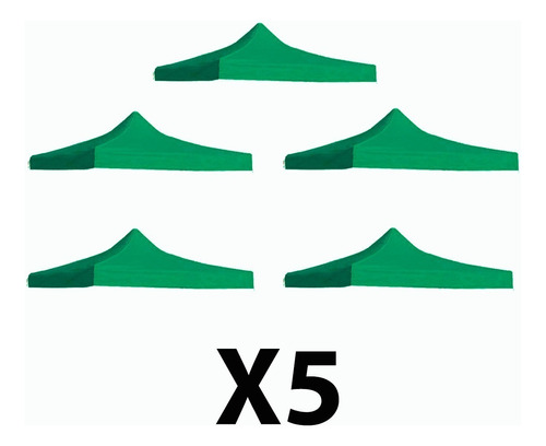 5 Repuestos Lona Para Toldo 3x3 (2.9x2.9m) Impermeable Dasel Color Verde