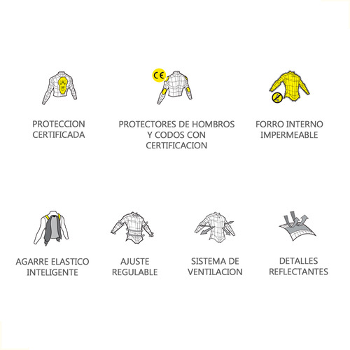 Campera Moto Impermeable Protecciones Reflectiva - Hombre