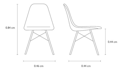 Juego Comedor Eames Mesa Rectangular + 4 Sillas Apoyabrazos