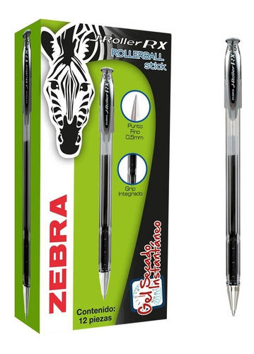 Boligrafo Zebra Gel J-roller 8600 Rx Fino 5mm Negro Pqte/ /v