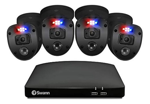 Swann Black Enforcer Home Security Camera System 4 Channel 4