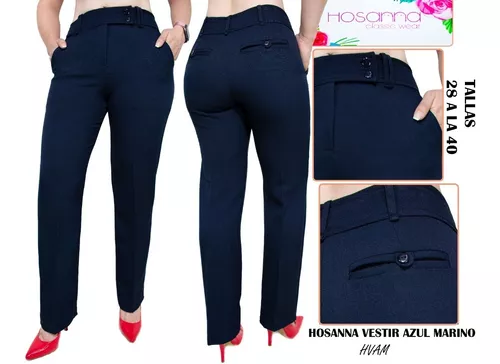 Pantalon Vestir Oficina Hosanna Fabricante Negro