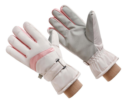 Guantes De Invierno Para Snowboard, Guantes De Blanco Beige