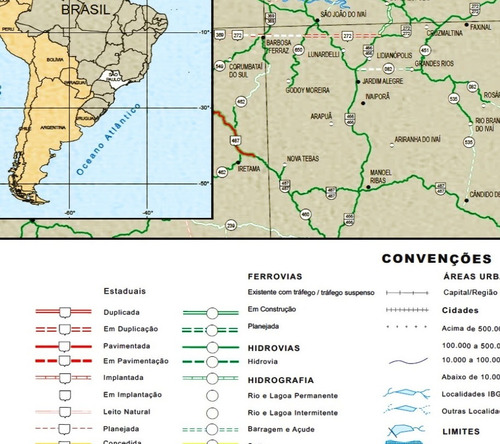 Mapa Rodoviário São Paulo Hd 60x90cm Foto Para Fazer Quadro