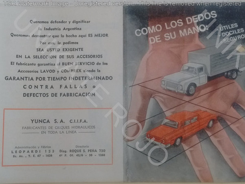 Antiguo Catálogo Crique Engrase Lavod Auto Antiguo Década 60