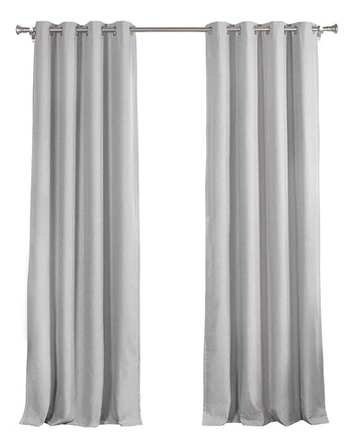 Cortinas Blackout Premium Térmica Atenua Ruido 2.64x2.13 Color Gris Claro