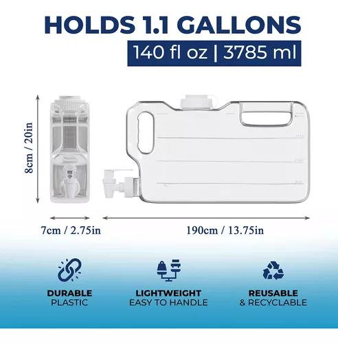  Botella dispensadora de agua para refrigerador de 1.1