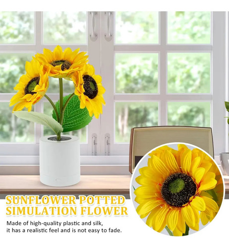 Lámpara Nocturna Led De Girasol Recargable