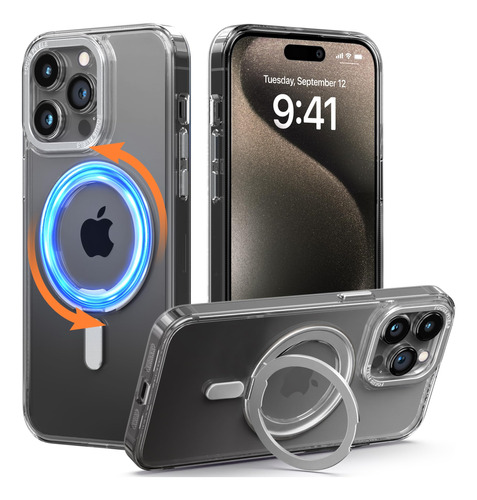 Lohasic Funda Para  Phone 15 Pro Con Soporte Plegable Magné