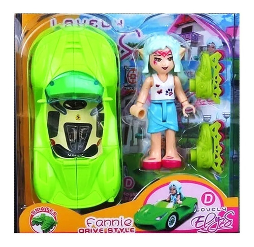  Muñeca Elyes Fashion Auto Deportivo Patines Roller Lovely 