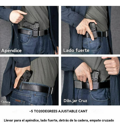 Jairtienda Funda Pistola Arma Interna Para Glock Oculta Kydex Iwb 25 17