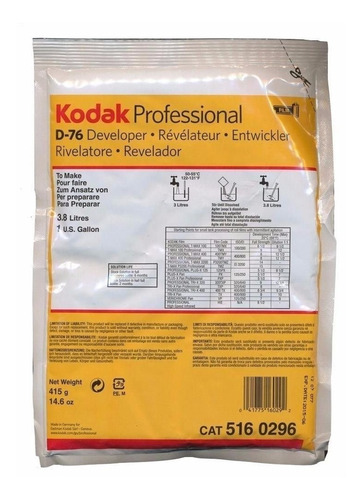 Revelador Kodak D-76 De 3,8 Litros