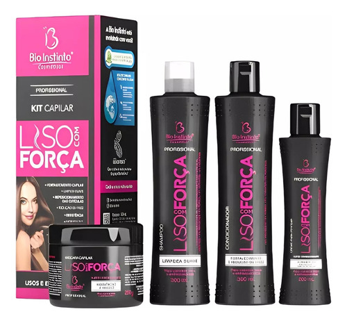 Kit Bio Instinto Liso Com Força Redutor De Volume E Frizz