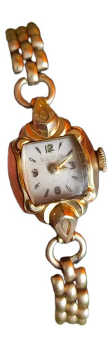 Reloj Bulova L7 Pulsera Dama Antiguo 1957 Vintage Chapad Oro