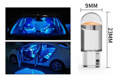 10 Uds T10 Luces De Coche Cob Luces De Marcador Amarillo