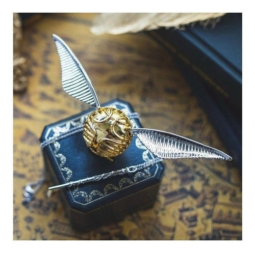 .. Caja De Anillos De Snitch Dorada Props Joyero Creativo. E