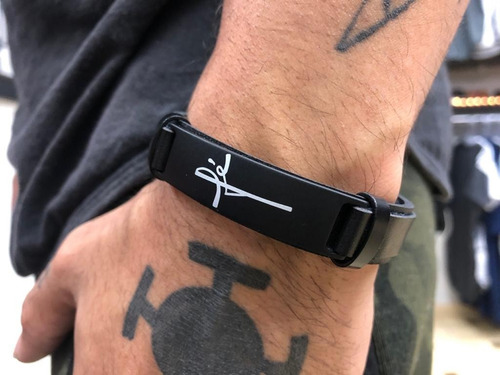 Pulseira Masculina Fé Allblack Preto Fosco Social Regulável Diâmetro 19 Cm