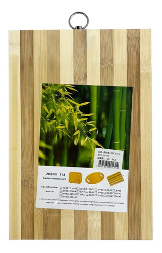 Tabla Bambú Para Cortar Picar Carne Verduras Asado 28x38cm