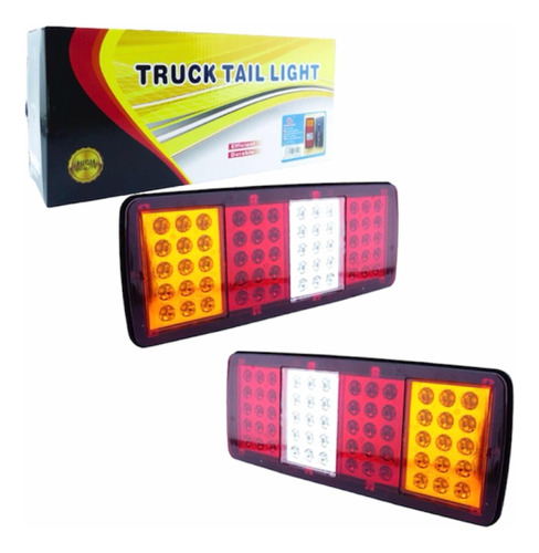 Set Par Foco Trasero 24v Led Universal Remolque Camion Grua