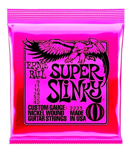 Encordoamento Ernie Ball Guitarra Super Slink 009 Usa