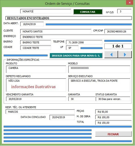 Imagem 3 de 8 de Ordem De Serviço Para Assistência! 2 Vias Iguais! Ótima!