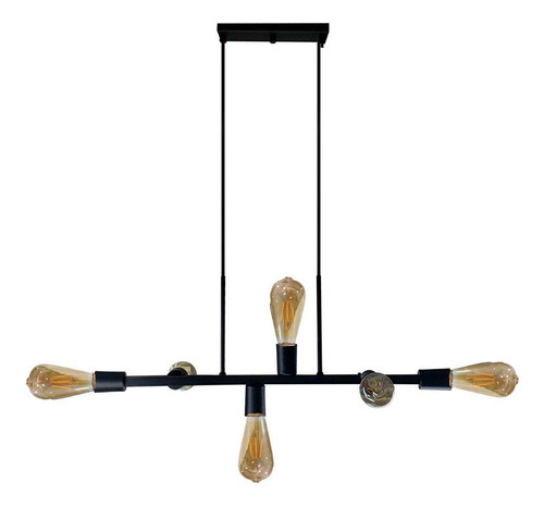 Enerlux Lustre Pendente Trilho Copinho C/6 Soquetes - Preto