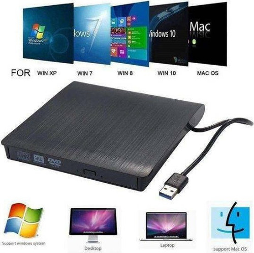 Grabadora Dvd, Lector De Cd Externo Usb 3.0+ Type C Quemador